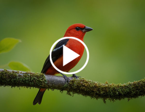 The Scarlet Tanager (Piranga olivacea)